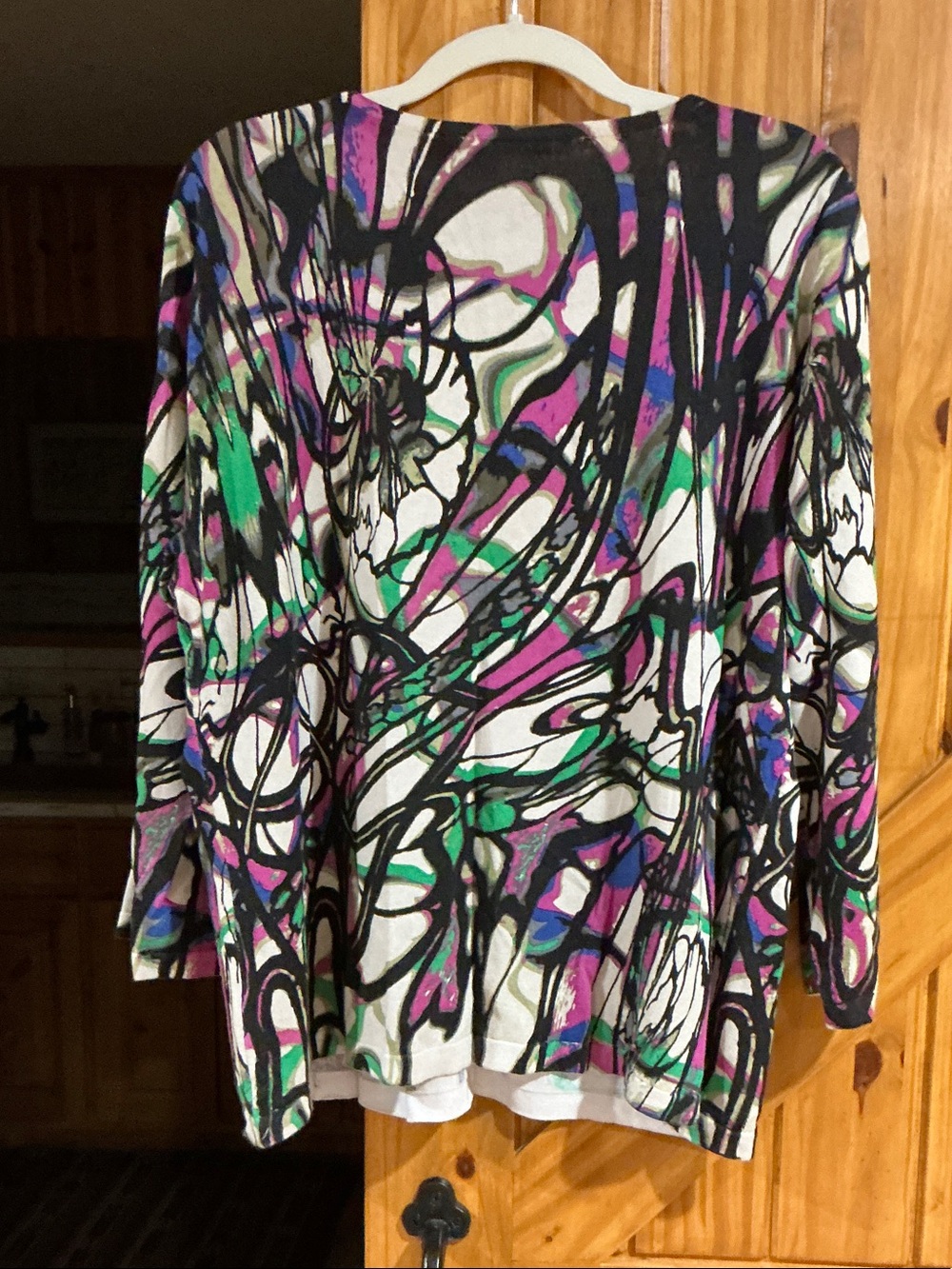 Peter Nygard Multi-Color Abstract Button-Front Top - Picture 3 of 3